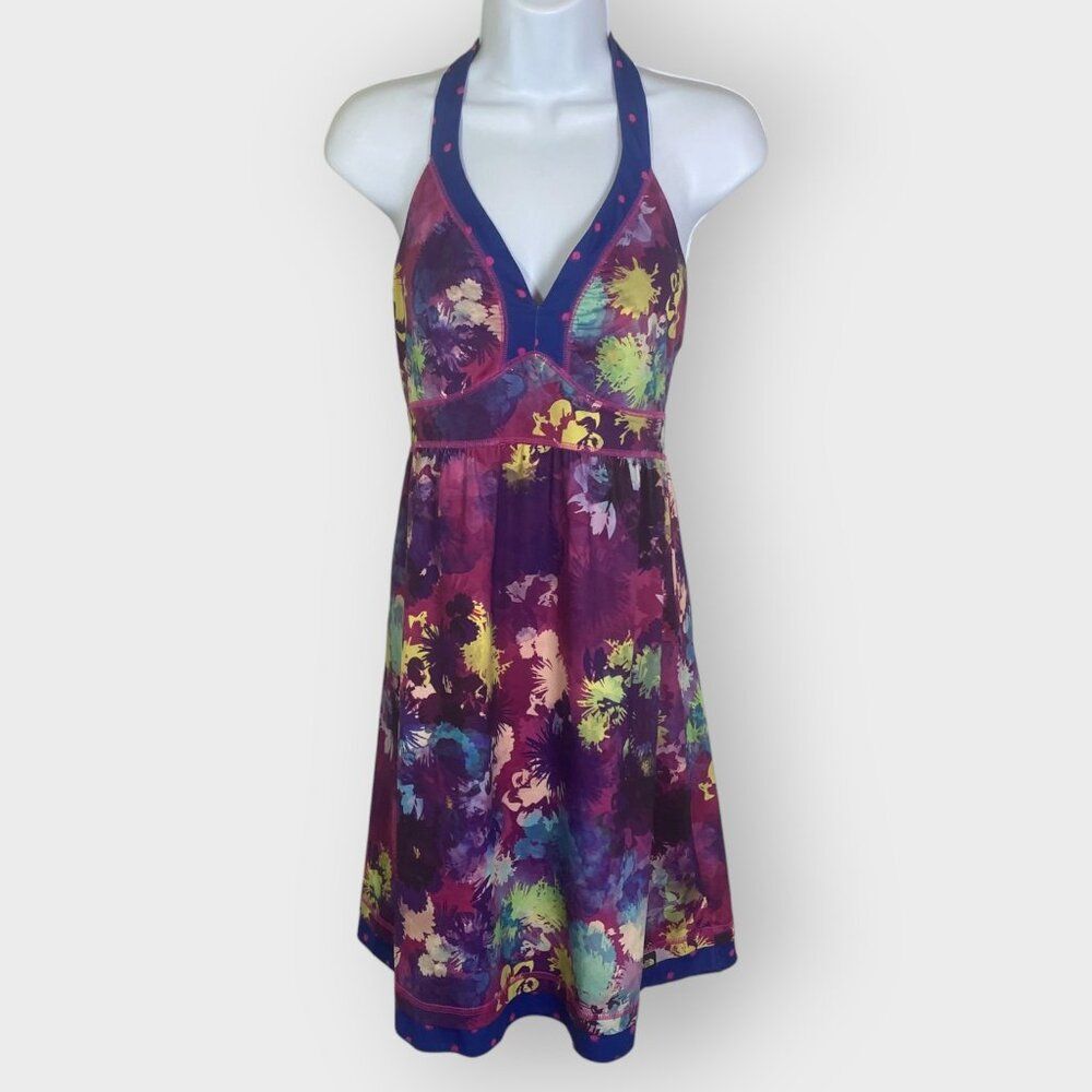 The North Face Echo Lake Halter Dress | M | Purple Splatter | Outdoors Travel